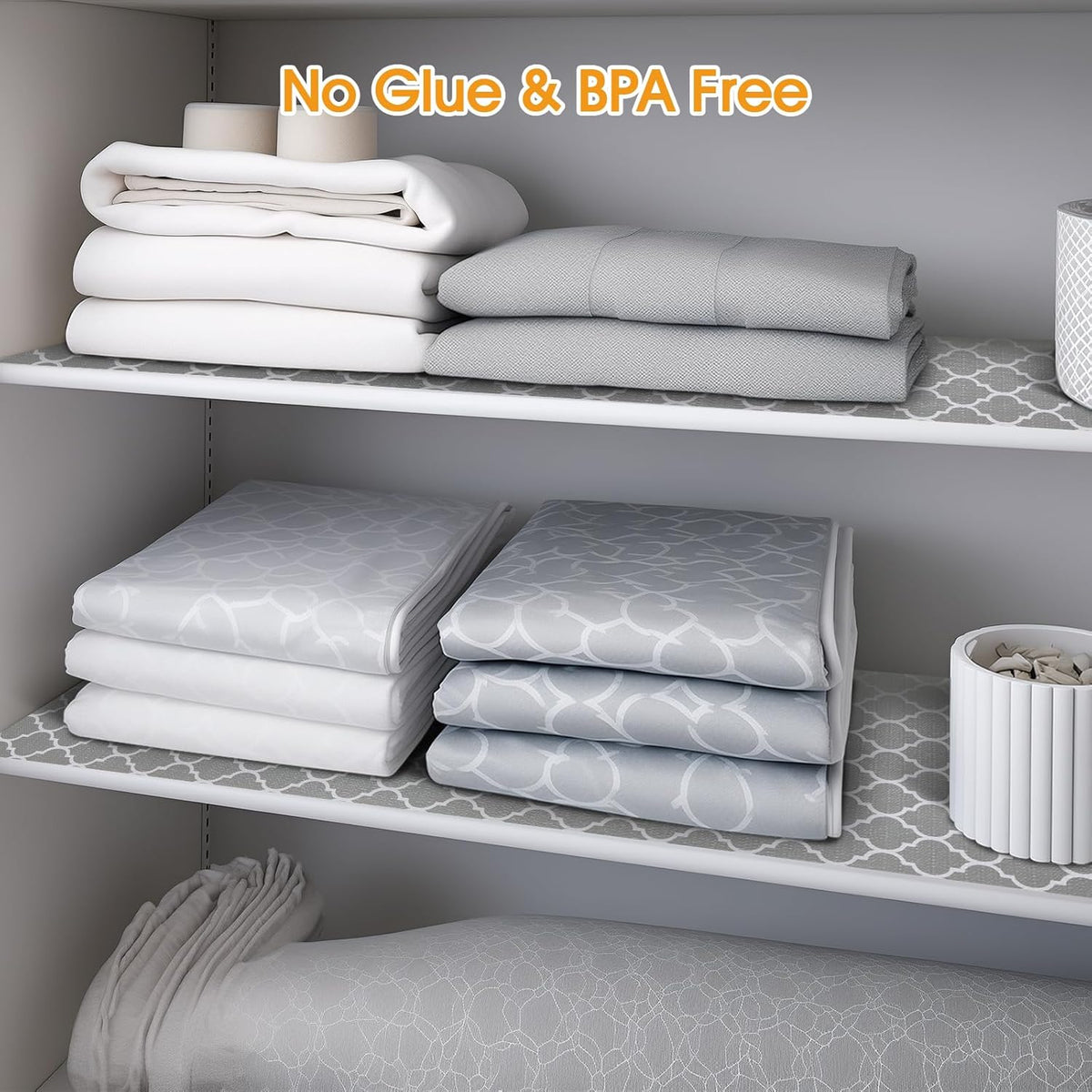 Shelf and Drawer Liner for Kitchen Cabinets Non-Adhesive, Strong Grip Non-Slip Thickened Cabinet Liners for Shelves, Waterproof Mats for Dresser Cupboard, Gray, 23 in x 30 Feet