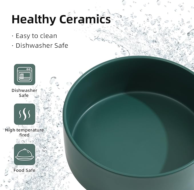 Ceramic Raised Dog Bowl Set, Elevated Dog Bowl