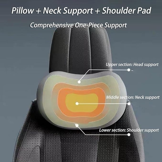 Car Lumbar Support Pillow and Car Neck Pillow Kit for Mazda MX-5 Miata 1989-2020 2021 2022 2023 2024 2025 2026, Car Seat Neck Back Rest Pillows, Ergonomic Car Seat Headrest & Lumbar Cushion