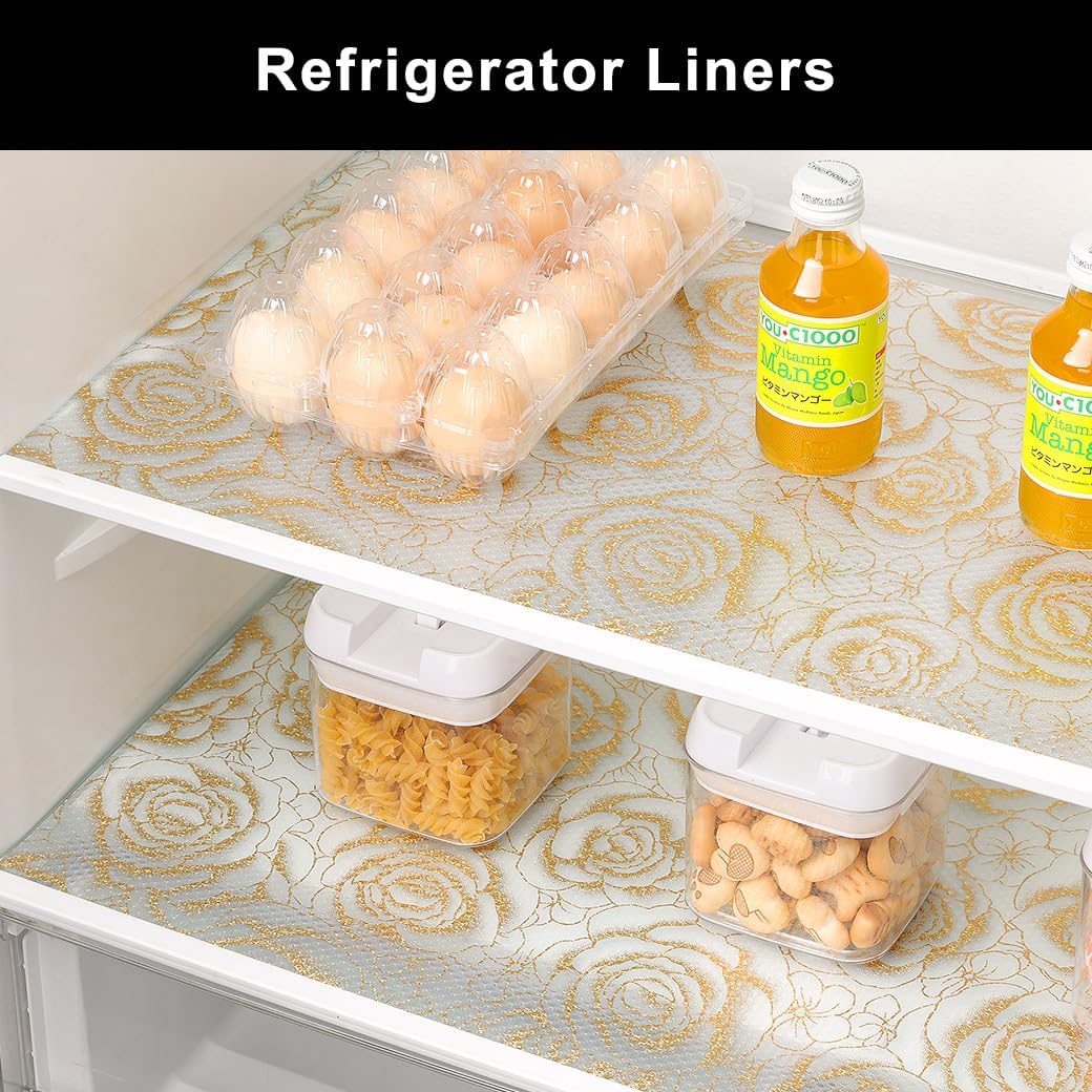 Cooyes Shelf Liner – Premium Non-Adhesive Cabinet & Drawer Liner for Kitchen – Waterproof Shelf Paper with Modern Pattern – Durable EVA Cabinet Mat – Easy to Cut (23.6" W x 118" L)