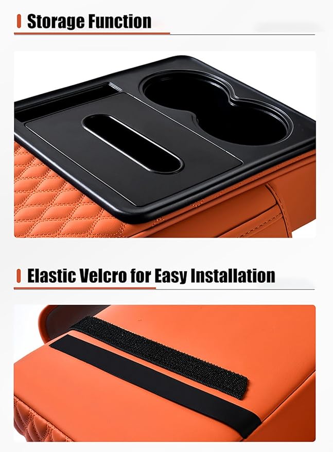 Car Armrest Center Console Cover for Audi Q3 2015–2025, Center Console Pad with Cup Holder, Multifunctional Armrest Cushion,E Beige