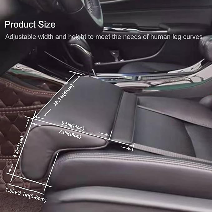 Car Leg Extender Leg Support Cushion for Car Driver Seat Office Chair, Universal Car Seat Extender Pad Leg Support Pillow for Cars Buses Trains Office Home (Brown)