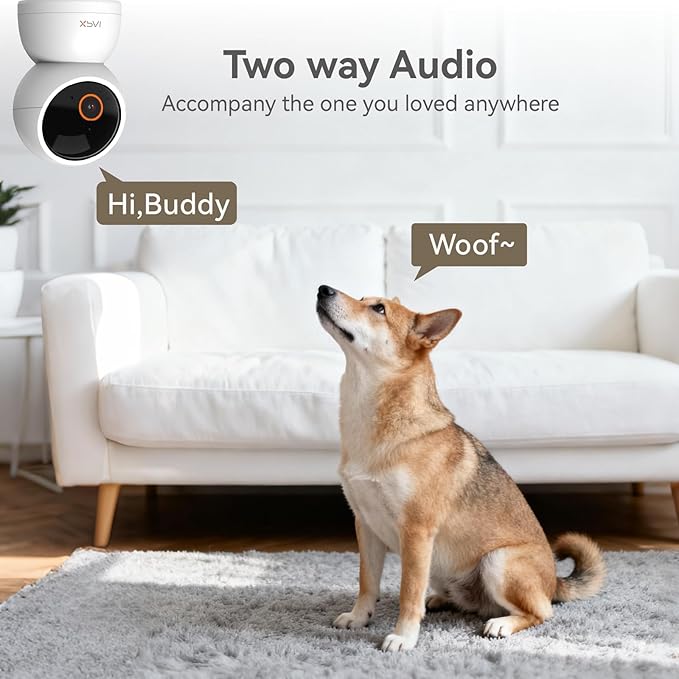 Indoor Camera Wireless, 3K Indoor Camera No Subscription, 360° Motion Detection