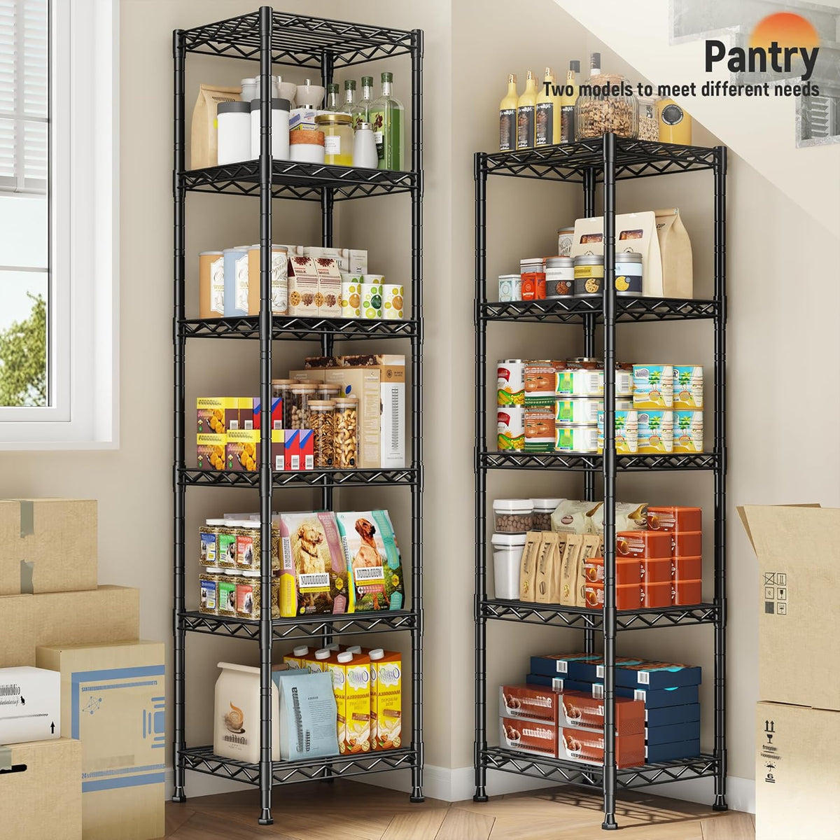 5 Tier Metal Shelving Unit Wire Shelving,Storage Rack for Small Space:Adjustable Storage Shelves Standing Bathroom Shelf and Narrow Shelf for Laundry Dorm Kitchen Pantry Closet 15.8"w*11.8"D*53"H