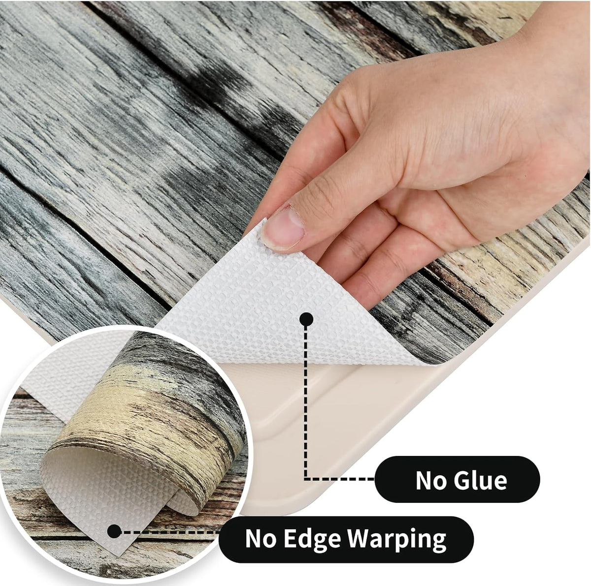 Shelf Liners for Kitchen Cabinets Non Adhesive Drawer Liner 17.5in x 20FT Blue Shiplap Quatrefoil Thickened Shelf Liner Strong Non-Slip Easy to Clean Tool Box Refrigerator with Knife and Tape Measure
