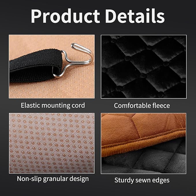 ESMING Driver and Passenger Car Seat Cushion for Full Back and Seat-Black