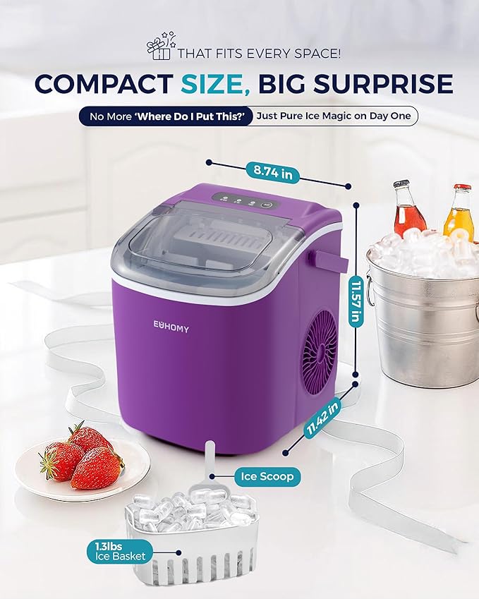 EUHOMY Countertop Ice Maker Machine