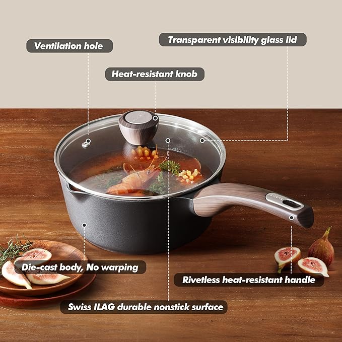 SENSARTE 1.5 & 2.5 Quart Sauce Pan Sets