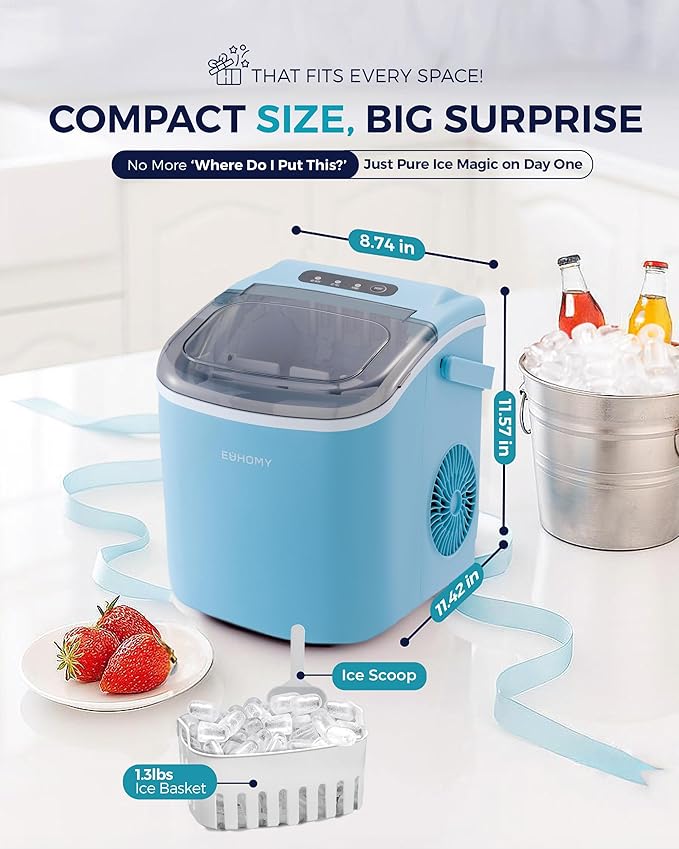 EUHOMY Countertop Ice Maker Machine