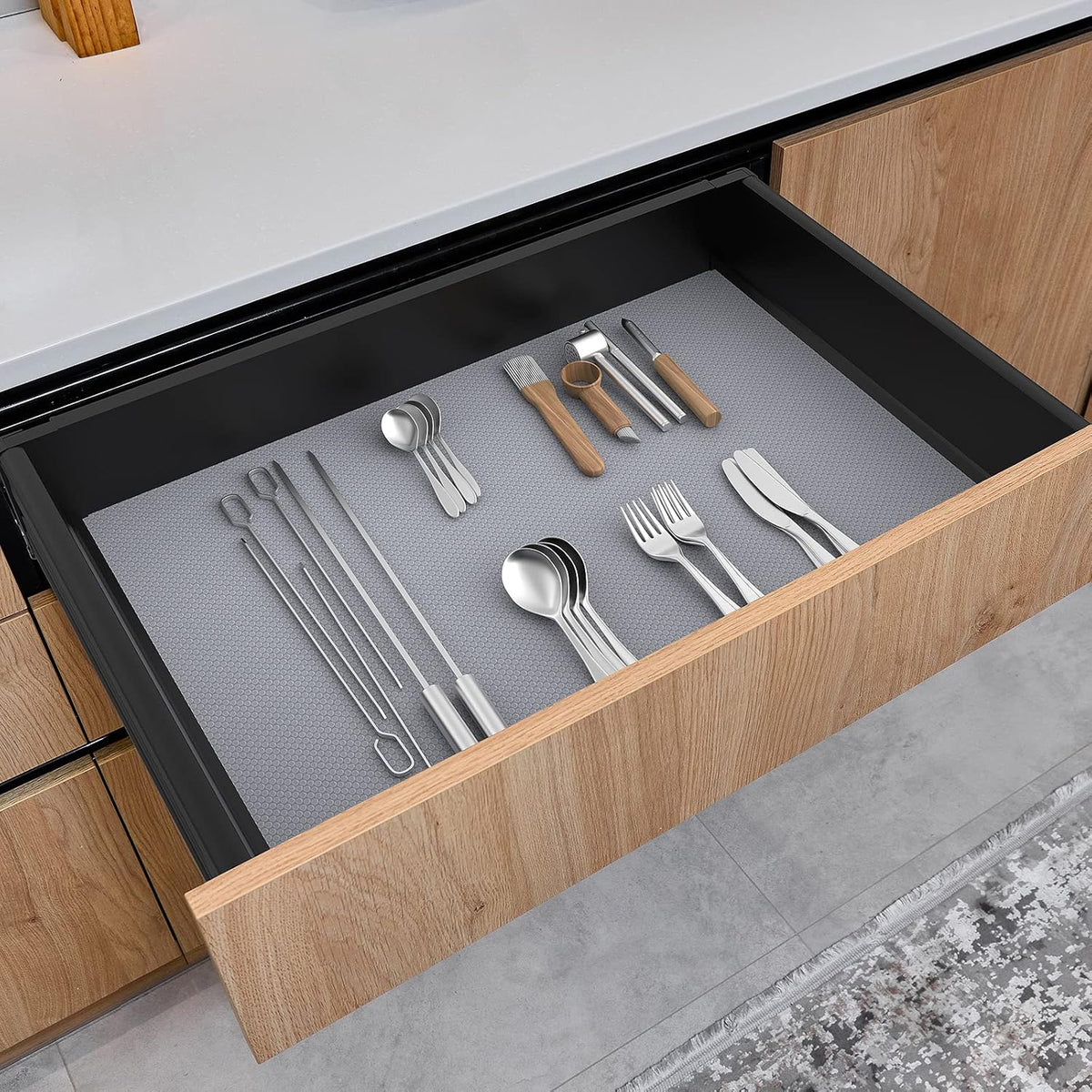 Shelf Liners for Kitchen Cabinet Refrigerator Liners Waterproof Kitchen Cupboard Liner Drawer Mats EVA Material Non Adhesive Fridge Mats for Shelves Clear 2 Rolls 11.8 x 236.2 Inches