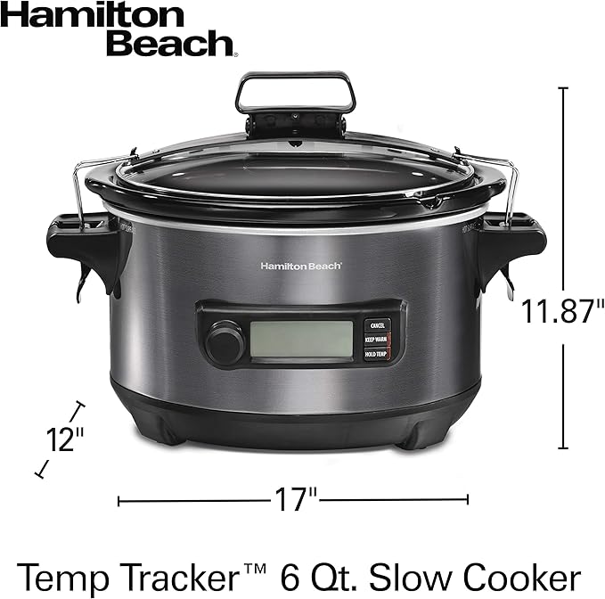 Hamilton Beach Portable 6 Quart Set & Forget Digital Programmable Slow Cooker