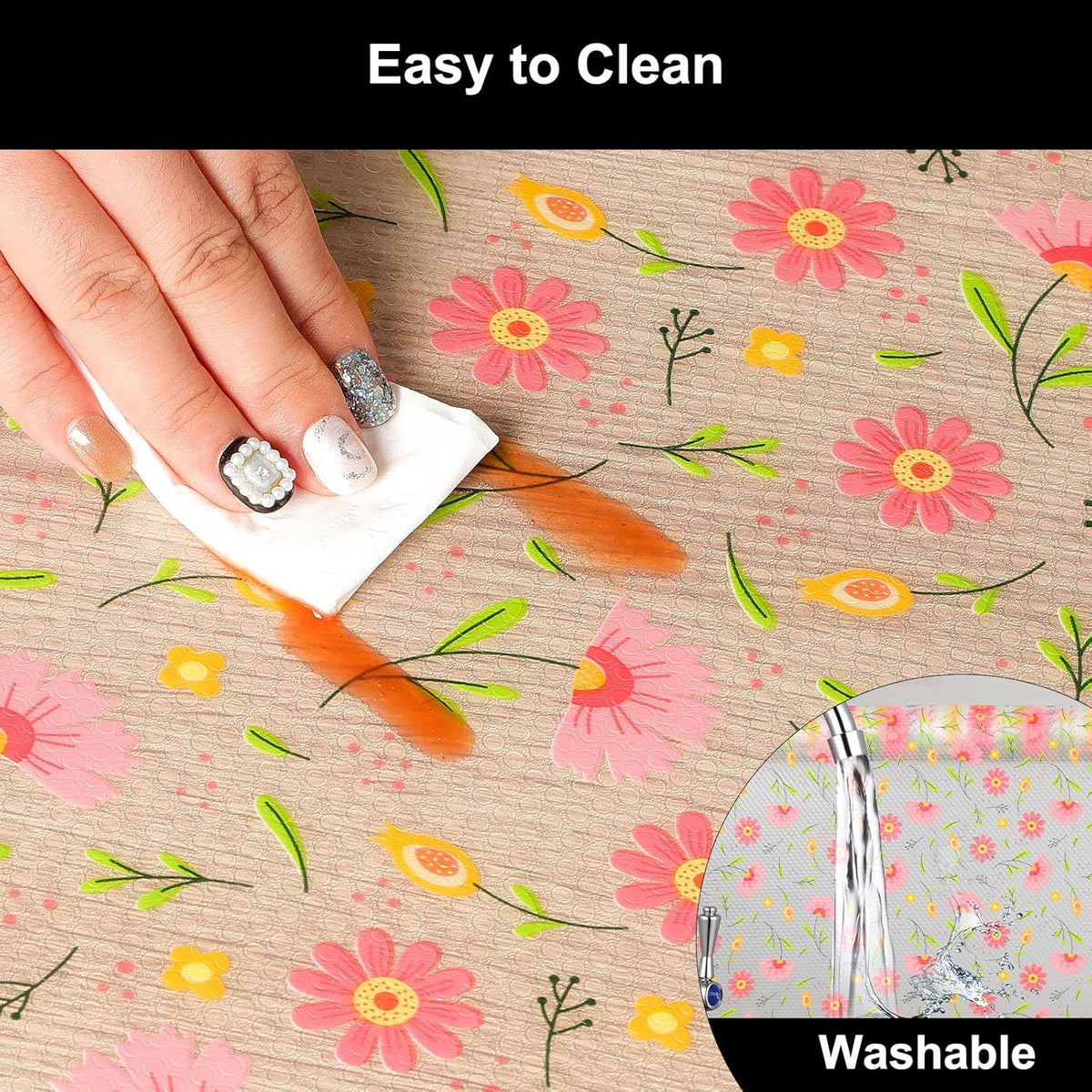 Cooyes Shelf Liner – Premium Non-Adhesive Cabinet & Drawer Liner for Kitchen – Waterproof Shelf Paper with Modern Pattern – Durable EVA Cabinet Mat – Easy to Cut (23.6" W x 118" L)