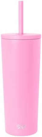 Simple Modern Iced Coffee Tumbler, Insulated | 24oz | Pink