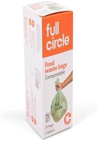Full Circle Compostable Food Waste Bags 4 Gallon 25ct, Extra Thick