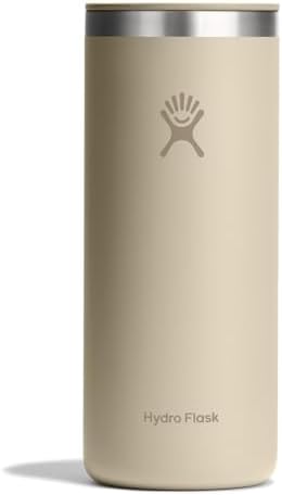 Hydro Flask Travel Coffee Cup – Insulated Stainless Steel, Non-Spill, Leak Proof To-Go Tumbler 20 Oz Oat Tan
