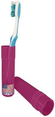 American Comb Toothbrush Holder - Pink, Made in USA, with Ventilation Holes, for Toothbrush Covers, Toothbrush Holder, Toothbrush Soft, Durable Design, Hygienic Bathroom Accessory