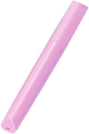 Plastic Travel Toothbrush Cover Portable Toothbrush Box, Breathable Design with Air Hole More Container Toothbrush Tube Container for Home Daily Travel Camping School Business Trip (Pink)