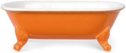 6.5" Mini Clawfoot Bathtub Soap Dish,Bar Soap Holder,Tangerine