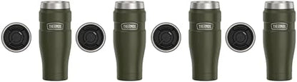 THERMOS Stainless King Vacuum-Insulated Travel Tumbler, 16 Ounce, Army Green (Pack of 4)