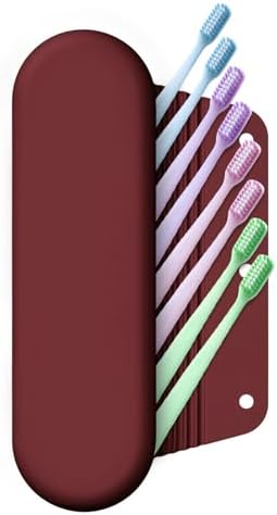 Silicone Electric Toothbrush Travel Case, Manual Toothbrush Travel Cover for Men and Women,Toothbrush Holder for Travel,Gym and More, Fits Most Manual and Electric Toothbrushes - Burgundy