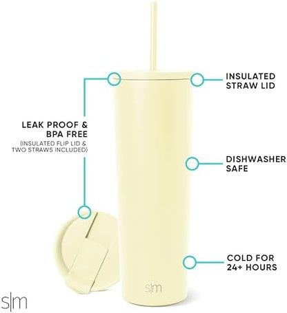 Simple Modern Iced Coffee Tumbler, Insulated | 28oz | Yellow