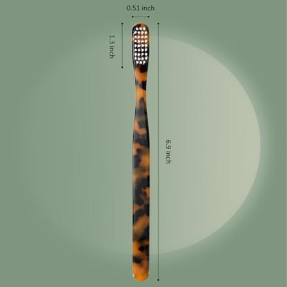 Isshah Plant-Based Cellulose Acetate Toothbrushes - 8 Pack - Tortoise