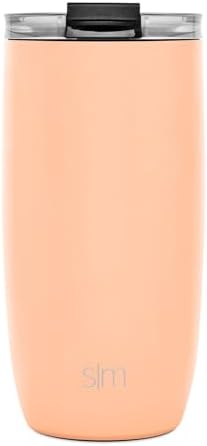 Simple Modern Travel Coffee Mug Tumbler with Flip Lid | Reusable Insulated Stainless Steel Cold Brew Iced Coffee Cup Thermos | Gifts for Women Men Him Her | Voyager Collection | 16oz | Bellini