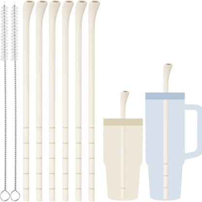 NiHome 6PCS Silicone Anti-Wrinkle Straws Fit for Stanley 40oz 30oz Tumblers