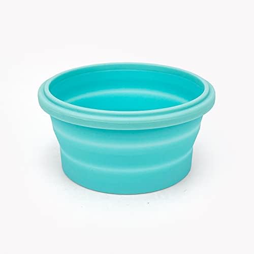 CCyanzi 3piece Round Collapsible Bowl with Lids, Silicone Food Storage Containers, Microwave & Freezer Safe, Space Saving for Kitchen Cabinet and Camping Backpack,(Blue)