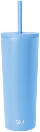 Simple Modern Iced Coffee Tumbler, Insulated | 24oz | Blue