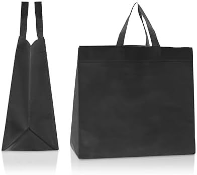 Simply Cool 400 Pack Reusable Grocery Bags, Medium Tote Bags Bulk, Black