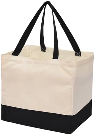 Extra Large Canvas Tote Bag with Pockets, Reusable Grocery Bags Heavy Duty