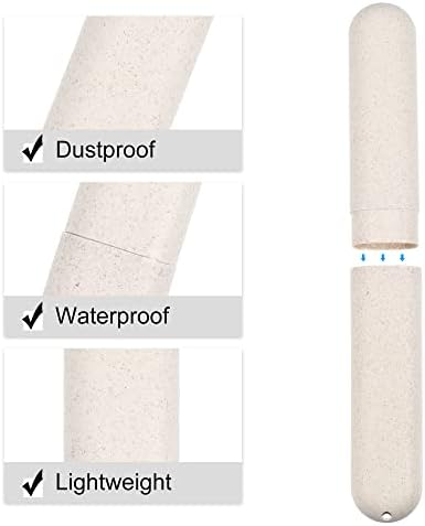 VOCOSTE 2Pcs Toothbrush Case, Green & Beige