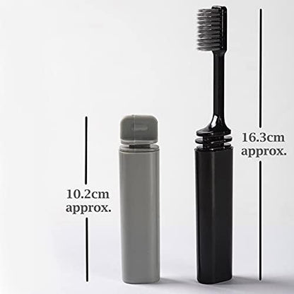 COOL & FRESH Bamboo Charcoal Folding Toothbrush for Travel Camping Holidays 2 Pack