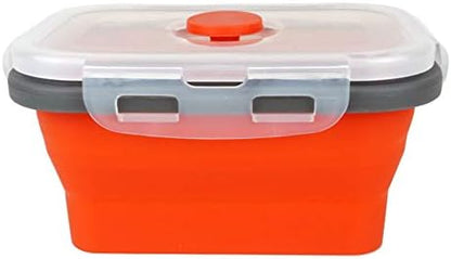 CCyanzi ECOmorning 3 Piece Silicone Food Storage Containers Collapsible Silicone Bowl with Airtight Silicone Lids, Collapsible Lunch Box - Microwave, & Freezer Safe, 350ML