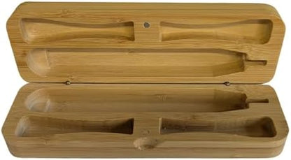 Natural Bamboo Toothbrush Holder, Wooden Bathroom Organizer with 3 Compartments, Freestanding Decorative Storage for Manual and Electric Brushes, Compact Design (12 x 4 x 3.5 Inch)