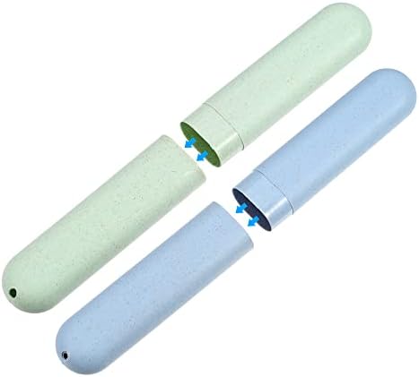 VOCOSTE 2Pcs Toothbrush Case, Green & Blue
