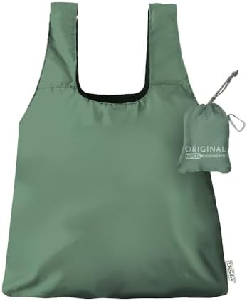 ChicoBag Original Reusable Tote with Carabiner Clip | Compact Reusable Grocery Bags | Recycled Materials | Assorted Colors (Pack of 4)