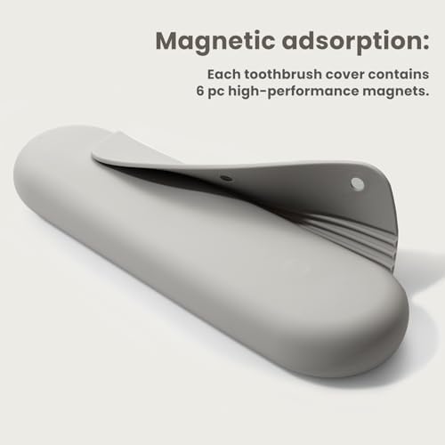 Silicone Electric Toothbrush Travel Case, Manual Toothbrush Travel Cover for Men and Women,Toothbrush Holder for Travel,Gym and More, Fits Most Manual and Electric Toothbrushes - Stone