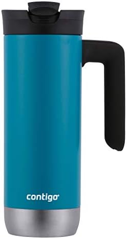 Contigo Superior 2.0 Stainless Steel Travel Mug with Handle Leak-Proof Lid Double-Wall Insulation for Hot & Cold Beverages, 20oz, Juniper, Ideal for Commuting and Travel