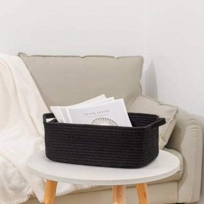 CubesLand Cute and Durable Small Cotton Rope Basket for Organizing