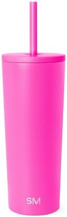 Simple Modern Iced Coffee Tumbler, Insulated | 24oz | Pink