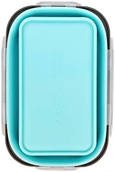 CARTINTS Set of 3 Collapsible Food Storage Containers with Lids, Collapsible Silicone Bowls, Silicone Lunch Containers, For Meal Prep, Camping, Travel, Microwave and Freezer Safe,500ml,Blue