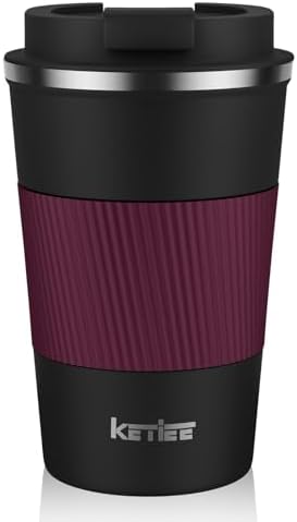 KETIEE Travel Mug 12oz, Insulated Coffee Mug with Leakproof Lid, Travel Coffee Mug Vacuum Stainless Steel Double Walled Reusable Coffee Cup for Hot and Iced Coffee Tea Water