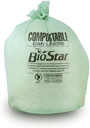 Plasticplace 20-30 Gallon Compostable Trash Bags │ 0.85 Mil │ Green Tint Garbage Can Liners │ 30” x 36” (70 Count)