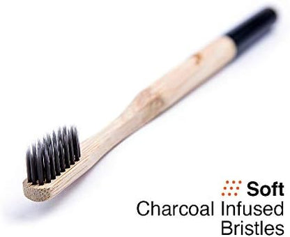 Bamboo Toothbrush with Soft Bristles and Tongue Scraper