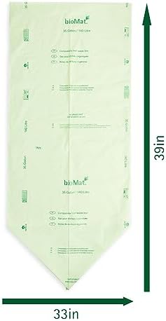 bioMat 33-35 Gallon Compostable Food Scrap Bags, 10 Count