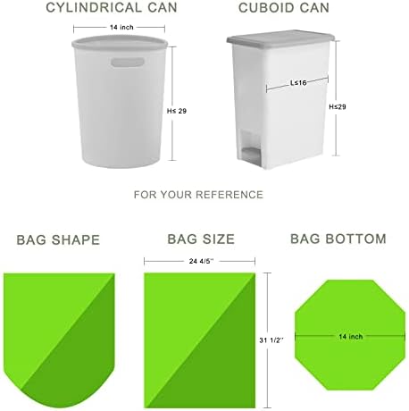 Trash Bags 13 Gallon Tall Kitchen Garbage Bags, Inwaysin Recycle Bags, Biodegradable Trash Bags, 75 Bags, Green