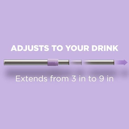 ZOKU Jumbo Reusable Straw – Wide Silicone Straw for Boba Tea, Bubble Tea, Smoothies & Slushies – Durable, Flexible, Dishwasher Safe – Purple