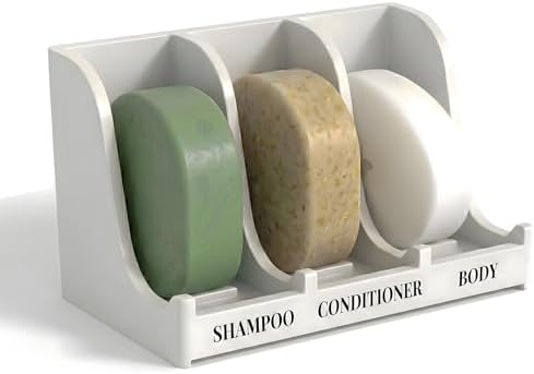 Soap Holder for Shower Wall, 3-Compartment Soap Dish [Patent Pending]